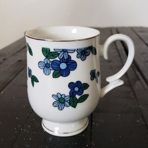 Royalton China Co. Blue Floral Cup Mug Translucent